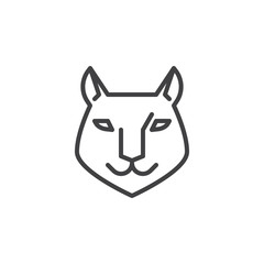 Lynx head line icon. linear style sign for mobile concept and web design. bobcat animal outline vector icon. Wild animals symbol, logo illustration. Pixel perfect vector graphics