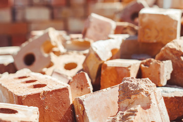 a pile of bricks