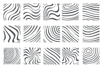 Topology abstract isolated on white abstract waves flowing squares fingerprint background art design template set vector illustration