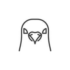 Pigeon head line icon. linear style sign for mobile concept and web design. Dove bird outline vector icon. Bird symbol, logo illustration. Pixel perfect vector graphics