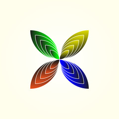 leaf icon template, creative logo design , nature, illustration element -vector