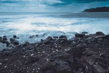 Landscapes of the Big Island of Hawaii with dramatic scenery of sky oceans mountains and lava