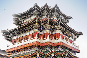 Naklejka premium Buddhist Tianmen Temple within Tianmenshan National Forest Park, Zhangjiajie, Hunan,China.