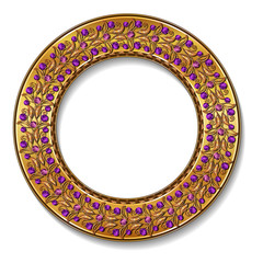 round frame gold color with shadow