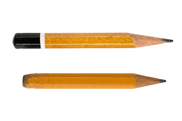 Yellow short pencil on isolate