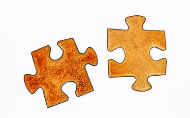 Fototapeta premium Puzzleteile aus Kupfer