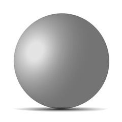Grey realistic sphere isolated on white. Vector illustration for your design. Eps 10