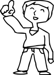 graffiti-style person illustration outline