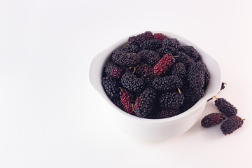 The mulberry fruit image on white background .