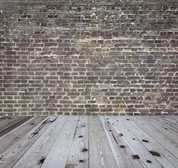 old room with brick wall