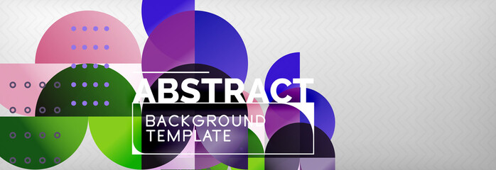 Naklejka premium Circles and semicircles abstract background, circle design business template