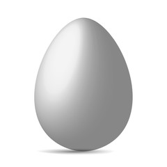Vector single white realistic chicken egg isolated on white background
