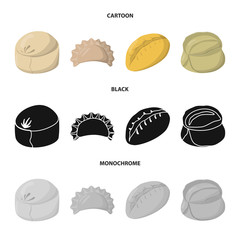 Vector design of products  and cooking symbol. Set of products  and appetizer stock symbol for web.