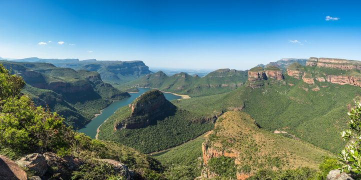 Blyde River Canyon from the Three Rondavels viewpoint, Mpumalanga, South Africa.