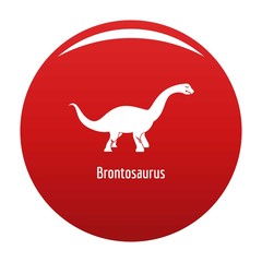 Brontosaurus icon. Simple illustration of brontosaurus vector icon for any design red