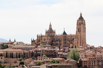 Fototapeta premium View to the center of Segovia, Spain