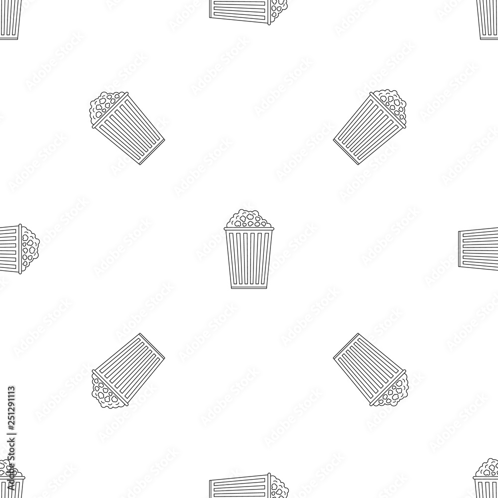 Poster Popcorn box pattern seamless vector repeat geometric for any web design