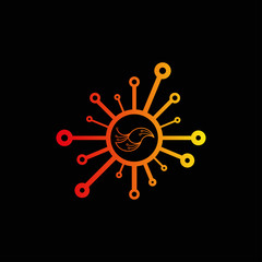 Technology icon template, vector logo for business corporate,illustration element