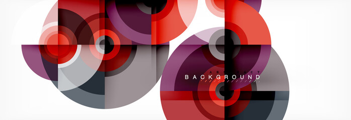 Fototapeta premium Flying circles geometric abstract background