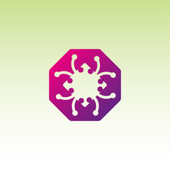 Technology icon template, vector logo for business corporate,illustration element