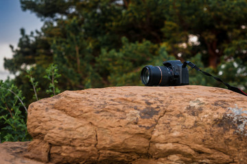 camera on the stone