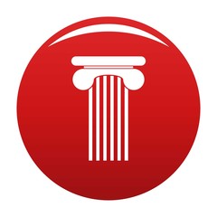 Top column icon. Simple illustration of top column vector icon for any design red