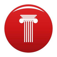 Polyhedral column icon. Simple illustration of polyhedral column vector icon for any design red