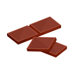 Vector design of piece and chocolate icon. Set of piece and marshmallows vector icon for stock.