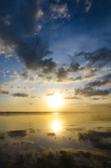 Fototapeta na wymiar Sunset at Double Six Beach, Legian, Seminyak, Kuta, Bali, Indonesia