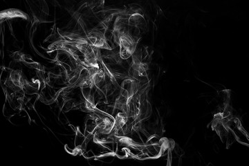 close up of steam smoke on black background