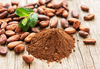 Cocoa powder and beans