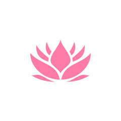 Pink lotus icon design template vector isolated