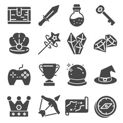 Game icon elements and items illustration. Collection icon design for game