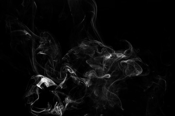 close up of steam smoke on black background