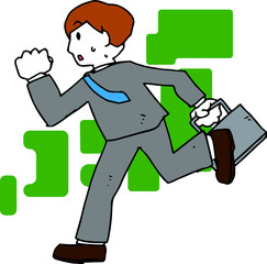 POP Illustration of a running businessman