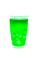 Green soft drinks on isolate background