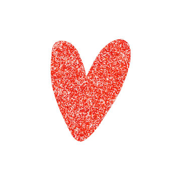 Glitter texture heart outline symbol. Picture, label, print, postcard and other, element for design