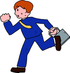 Illustration of a running businessman