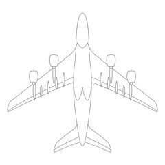 large passenger plane ,vector illustration,