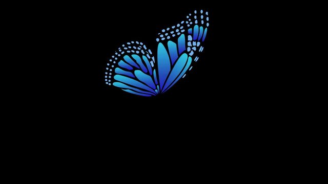 Different Colors Side View Butterfly Flapping Wings Animations With Alpha Channel 5 Seconds Seamless Loop