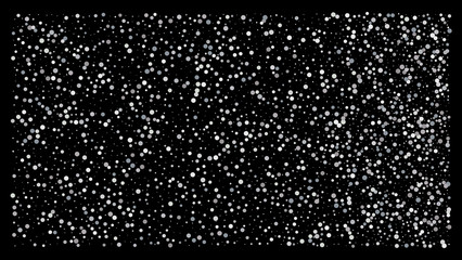 Silver polka dot small confetti on black background