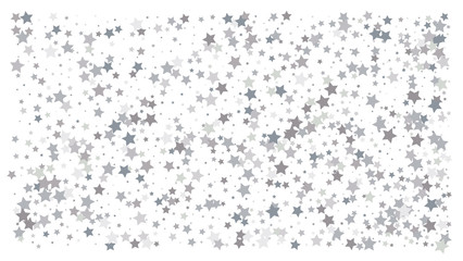 Silver stars. Confetti celebration