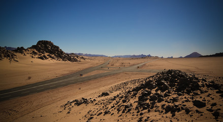 Fototapeta na wymiar desert landscape El Berdj canyon in Tassili NAjjer National Park, Algeria