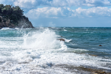 Southern Italian Mediterranean Coast on a Windy Day