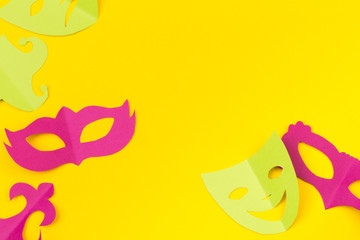 cut out colored paper figures for the holiday Mardi Gras