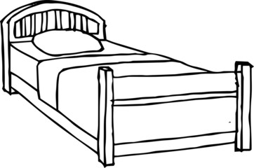 Rough sketch of handwritten bed outline