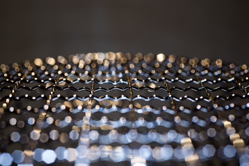 Fototapeta premium Close-up view of a basket for fries on a gray background