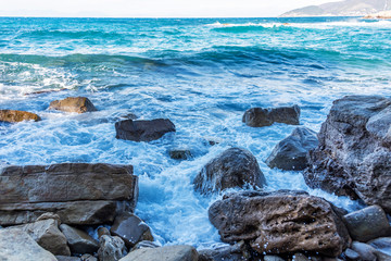 Southern Italian Mediterranean Coast on a Windy Day