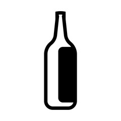 Glass bottle monochrome icon - vector