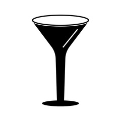 Glass cup black icon - vector